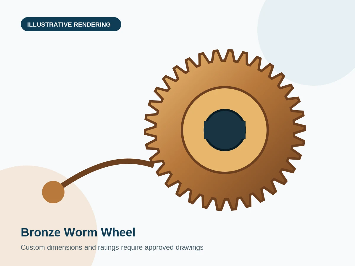 Bronze Worm Wheel engineering illustration