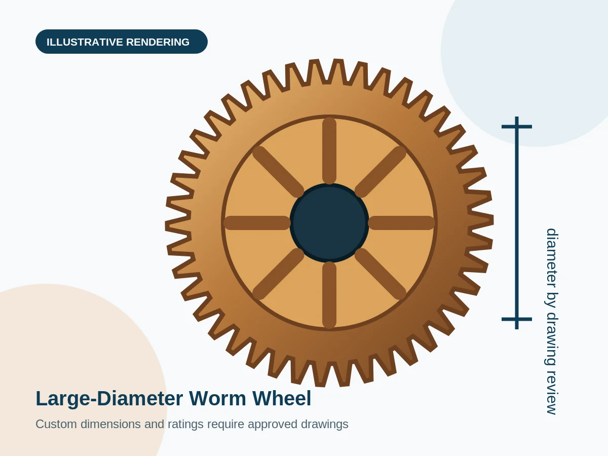 Large-Diameter Worm Wheel engineering illustration
