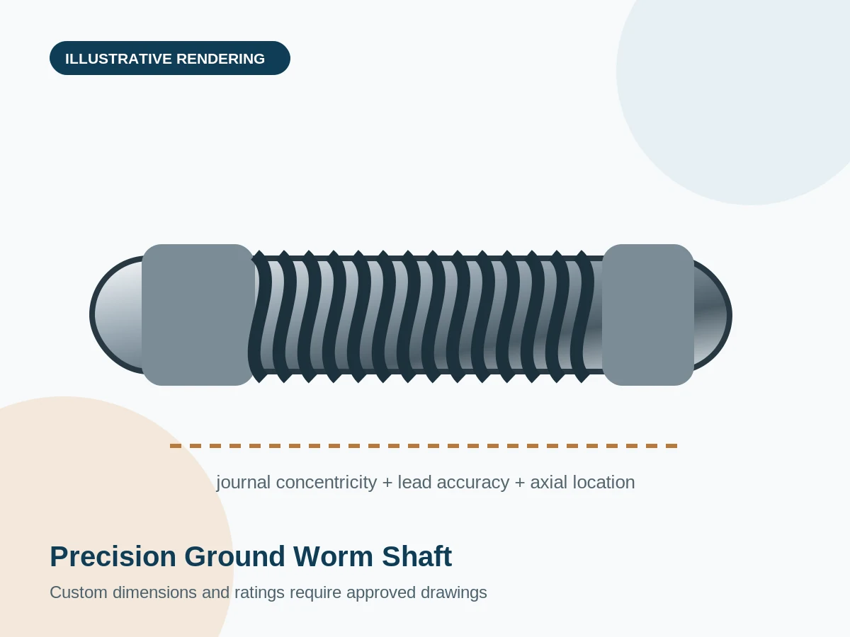 Precision Ground Worm Shaft engineering illustration