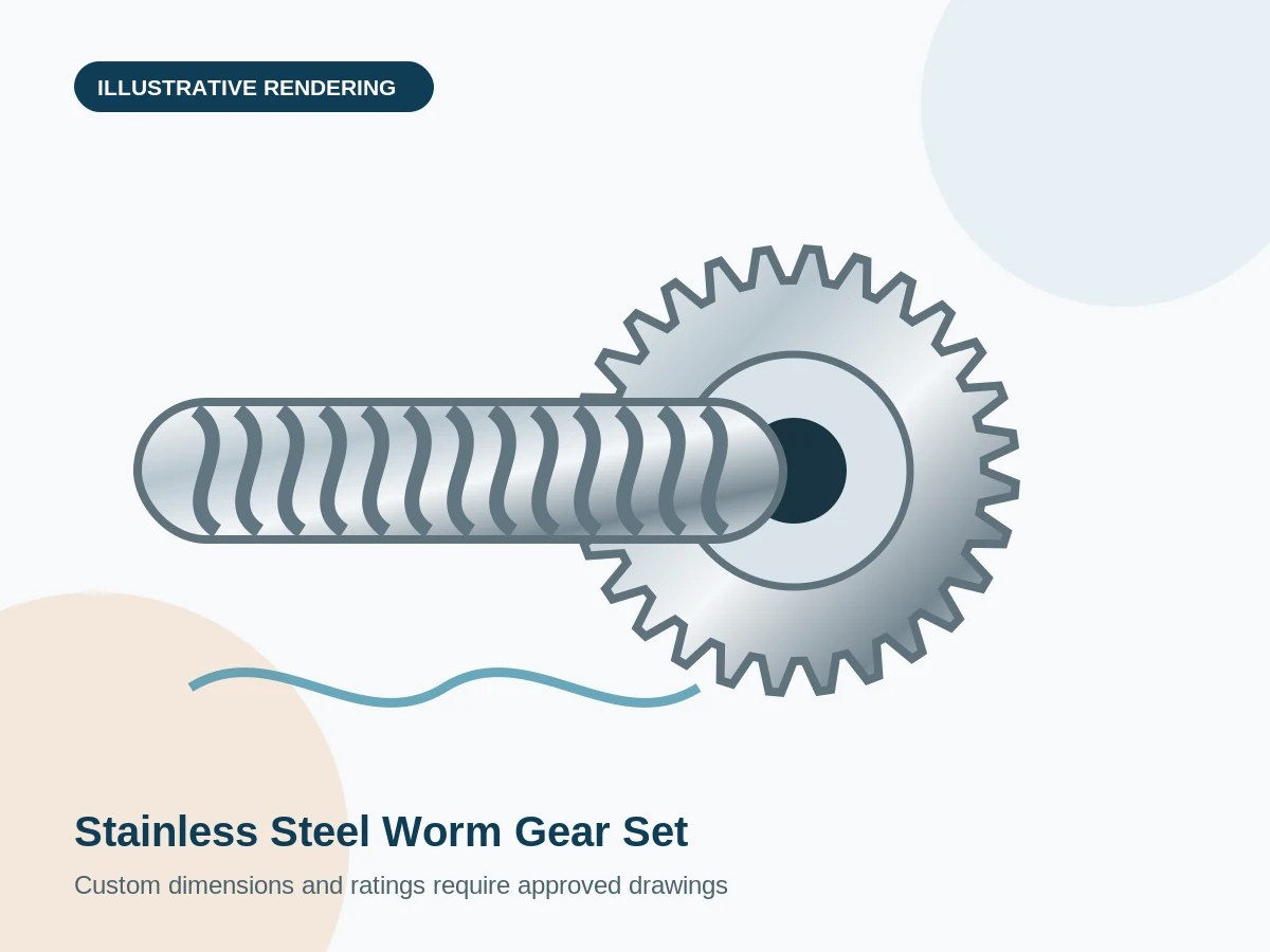 Stainless Steel Worm Gear Set engineering illustration
