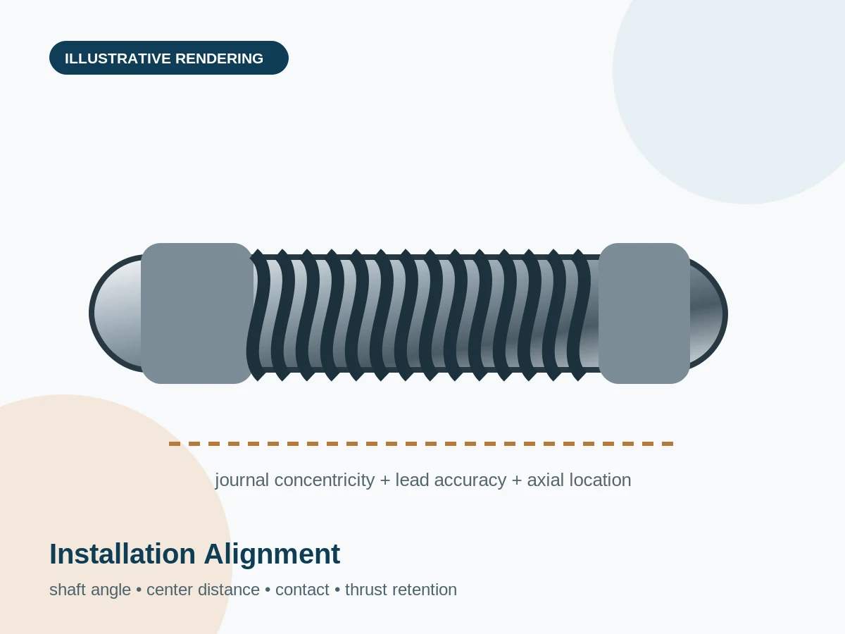 Worm Gear Installation and Alignment Guide illustration